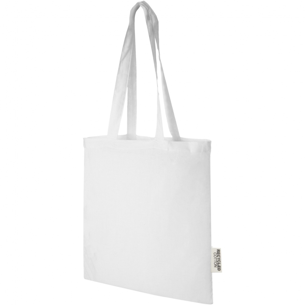 Logo trade promotional merchandise image of: Madras 140 g/m2 GRS recycled cotton tote bag 7L