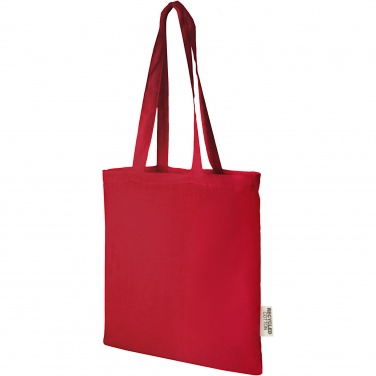 Logo trade promotional giveaways picture of: Madras 140 g/m2 GRS recycled cotton tote bag 7L