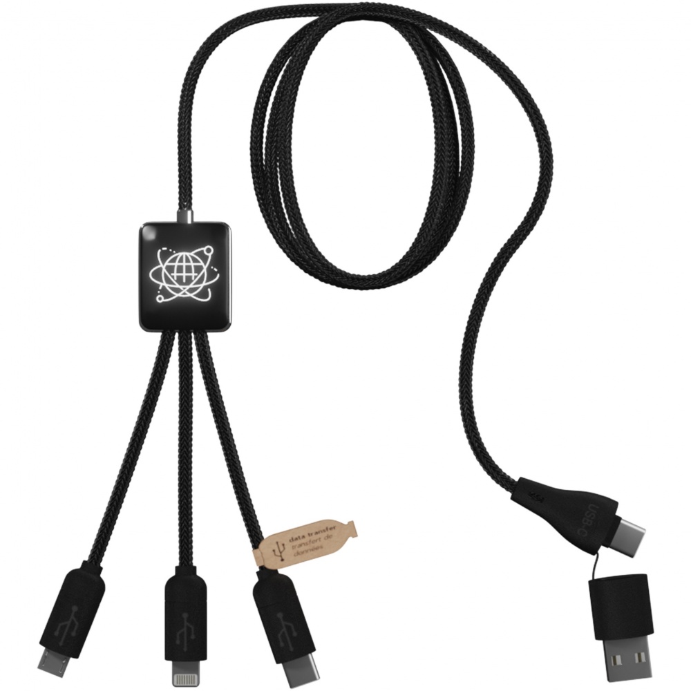 Logo trade promotional gift photo of: SCX.design C45 5-in-1 rPET charging cable with data transfer