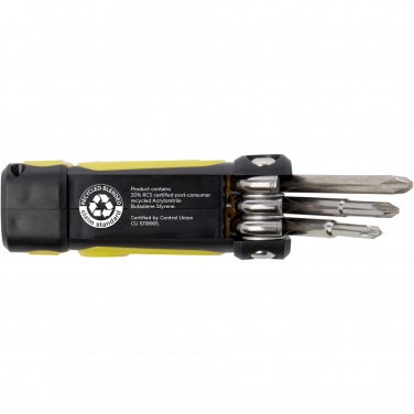 Logotrade promotional merchandise picture of: Octo 8-in-1 RCS recycled plastic screwdriver set with torch