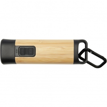 Logo trade promotional merchandise picture of: Kuma bamboo/RCS recycled plastic torch with carabiner