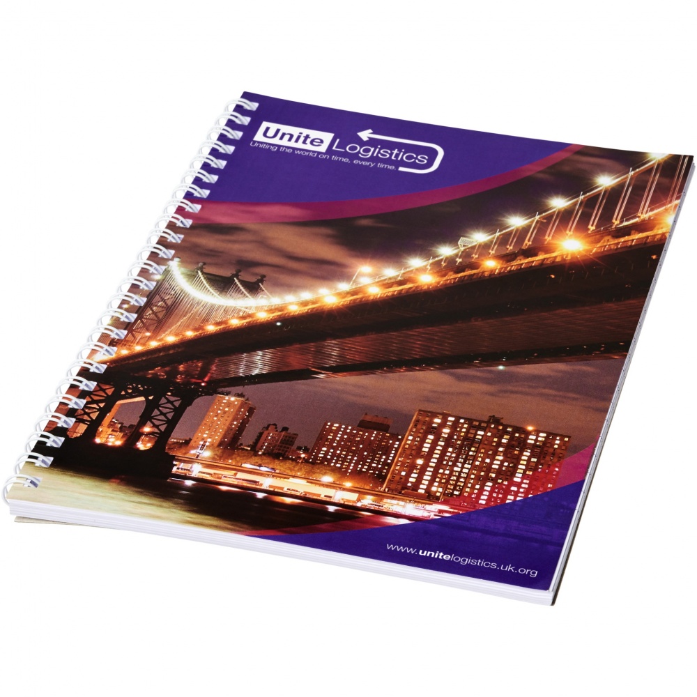 Logo trade promotional products image of: Desk-Mate® A4 spiral notebook with printed back cover