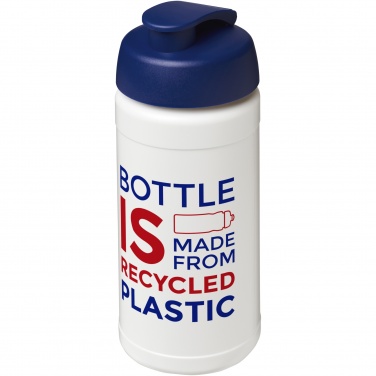 Logo trade advertising product photo of: Baseline 500 ml recycled sport bottle with flip lid