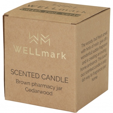 Logo trade promotional merchandise image of: Wellmark Let's Get Cozy 650 g scented candle - cedar wood fragrance