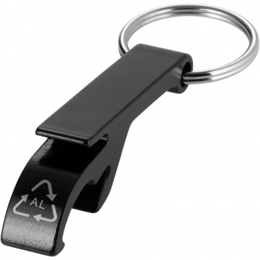 Logo trade promotional merchandise image of: Tao RCS recycled aluminium bottle and can opener with keychain 