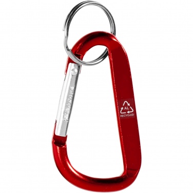 Logotrade advertising product picture of: Timor RCS recycled aluminium carabiner keychain