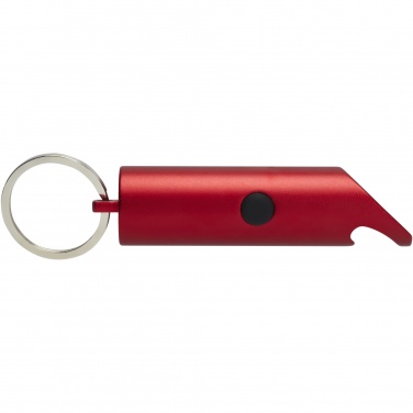 Logo trade advertising products picture of: Flare RCS recycled aluminium IPX LED light and bottle opener with keychain