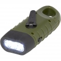 Helios recycled plastic solar dynamo flashlight with carabiner, Army green