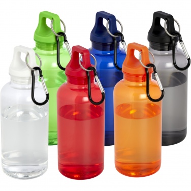 Logo trade promotional giveaway photo of: Oregon 400 ml RCS certified recycled plastic water bottle with carabiner