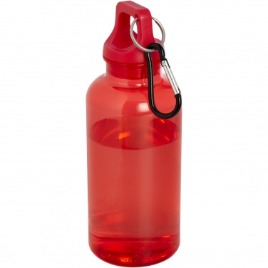 Logotrade corporate gift image of: Oregon 400 ml RCS certified recycled plastic water bottle with carabiner