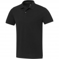 Emerald short sleeve unisex Aware™ recycled polo, Solid black