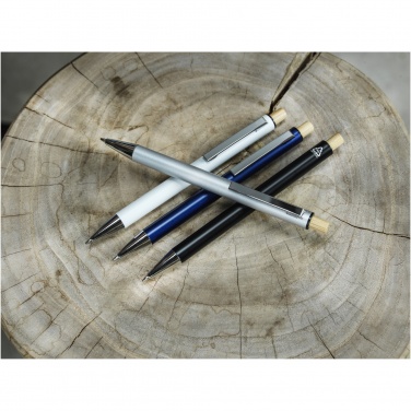 Logo trade promotional merchandise picture of: Cyrus recycled aluminium ballpoint pen (blue ink)