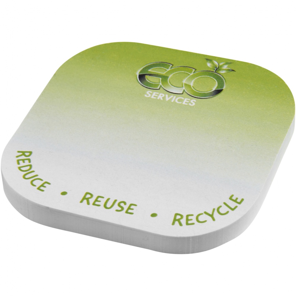 Logo trade promotional giveaways picture of: Sticky-Mate® square-shaped recycled sticky notes with rounded corners