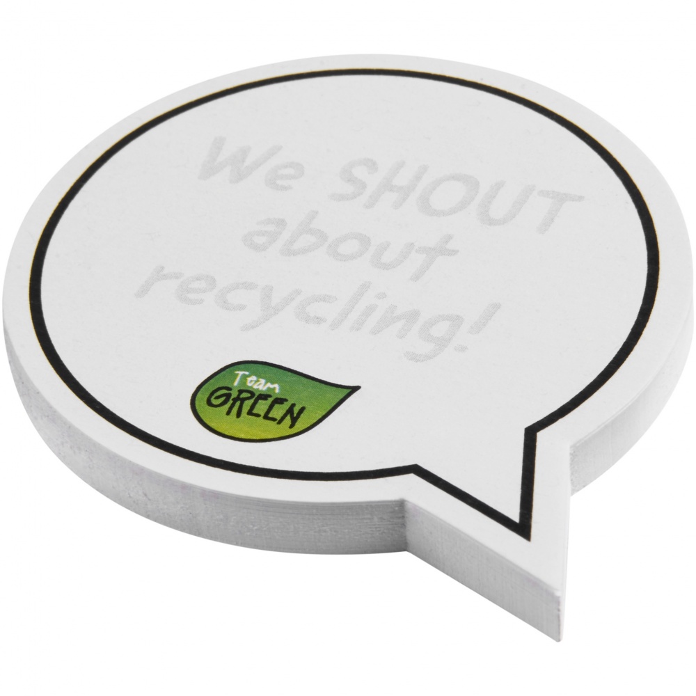 Logotrade advertising products photo of: Sticky-Mate® speech bubble-shaped recycled sticky notes