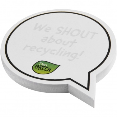 Logo trade promotional merchandise photo of: Sticky-Mate® speech bubble-shaped recycled sticky notes