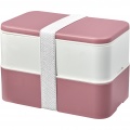 MIYO Renew double layer lunch box, Pink / Ivory white / White