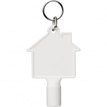 Logo trade business gifts image of: Maximilian house-shaped recycled utility key keychain