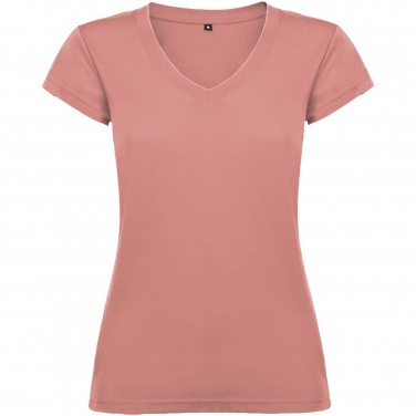 Logo trade promotional merchandise image of: Victoria short sleeve women's v-neck t-shirt