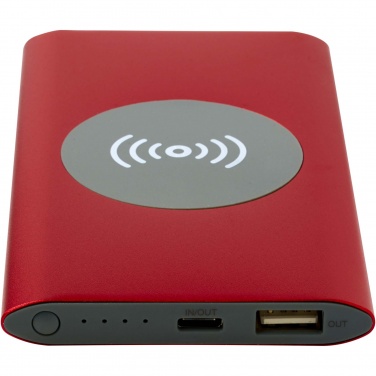 Logo trade promotional items image of: Juice 4000 mAh Type-C recycled aluminium wireless power bank 