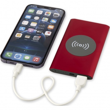 Logo trade promotional merchandise photo of: Juice 4000 mAh Type-C recycled aluminium wireless power bank 