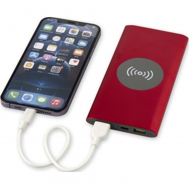 Logo trade corporate gifts image of: Juice 8000 mAh Type-C recycled aluminium wireless power bank