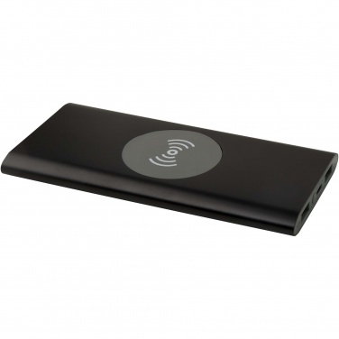 Logo trade promotional giveaways image of: Juice 8000 mAh Type-C recycled aluminium wireless power bank