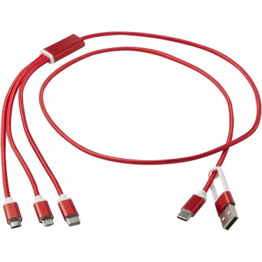 Logo trade promotional giveaways picture of: Versatile 5-1 recycled aluminium charging cable