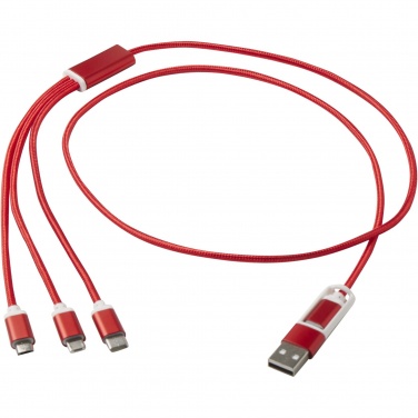 Logo trade business gift photo of: Versatile 5-1 recycled aluminium charging cable