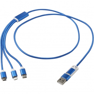 Logo trade promotional merchandise picture of: Versatile 5-1 recycled aluminium charging cable