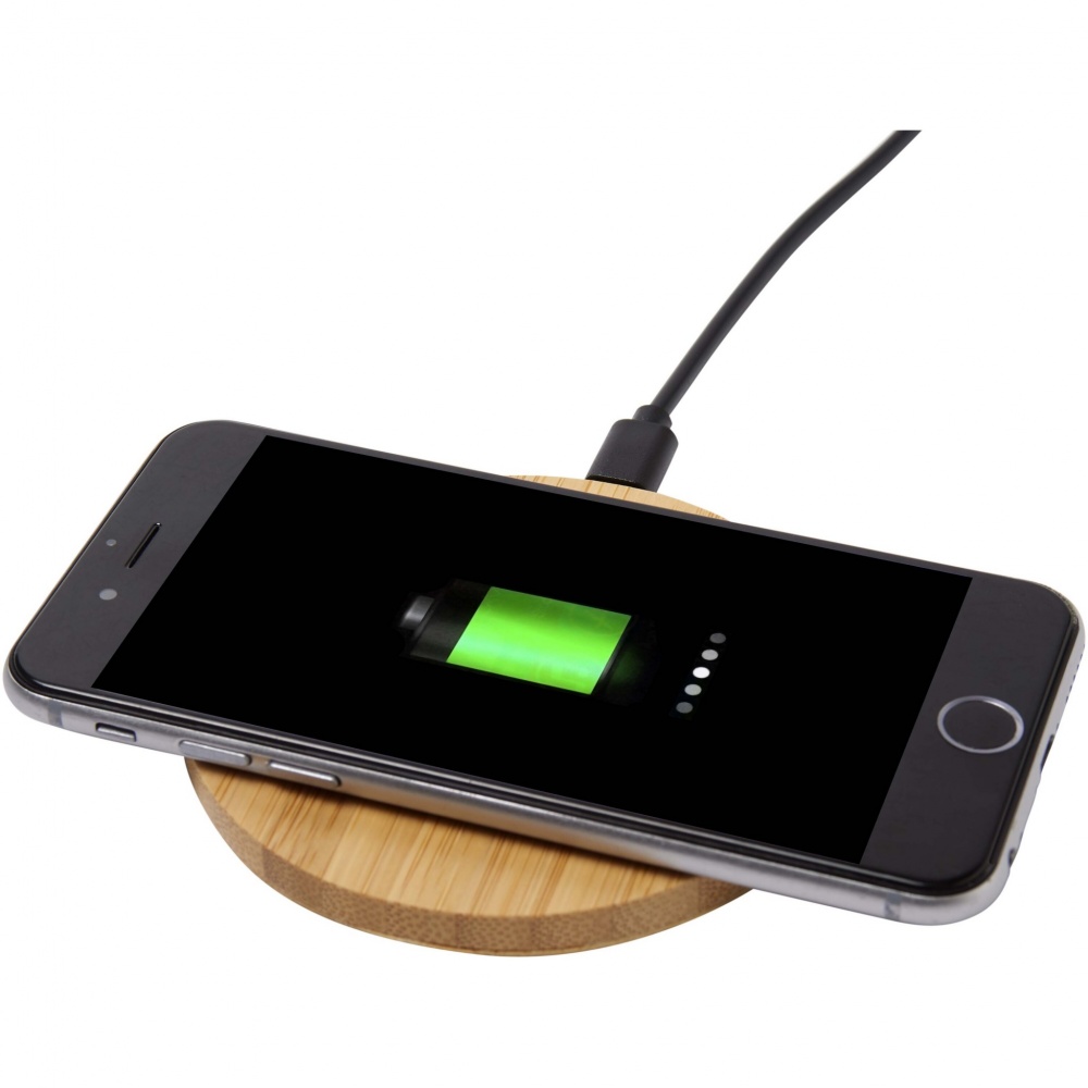 Logotrade promotional giveaway picture of: Essence 15W bamboo wireless charging pad