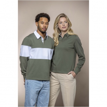 Logo trade promotional merchandise picture of: Clyde unisex organic rugby polo sweatshirt