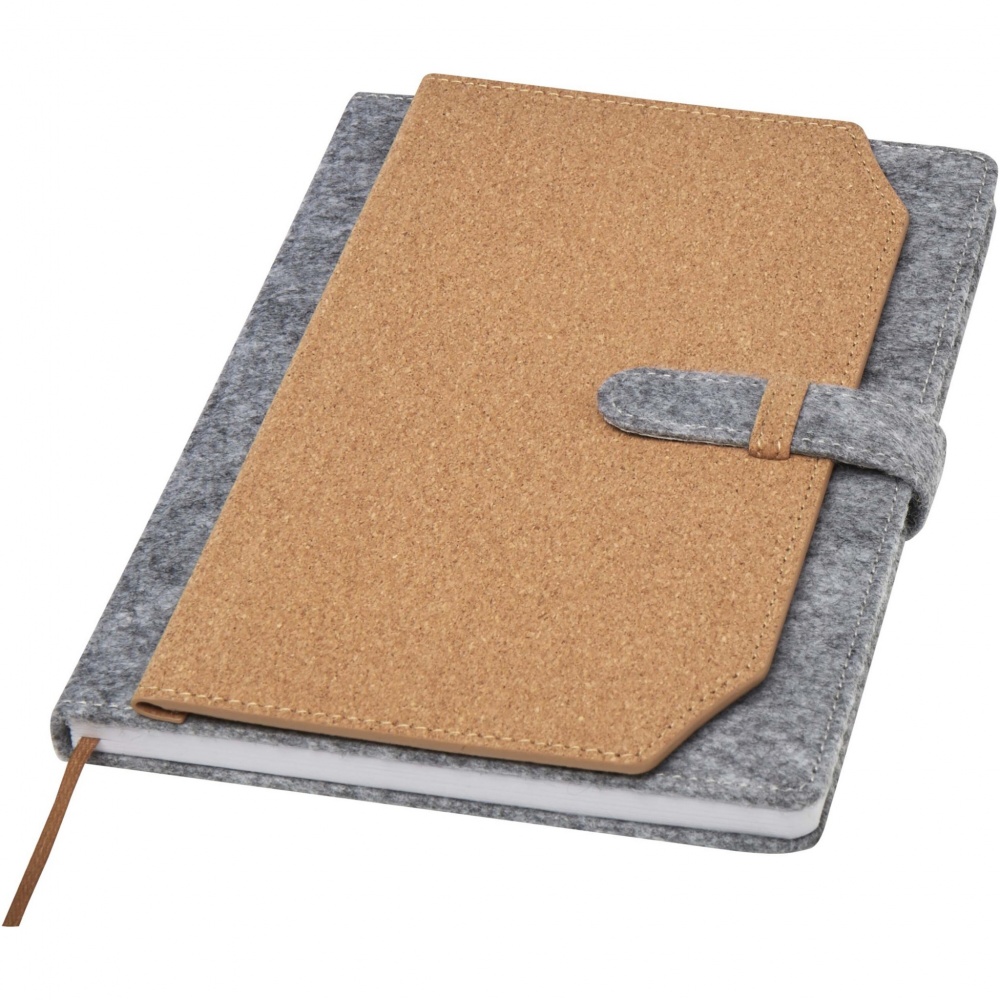 Logotrade corporate gift image of: Viviana A5 recycled felt and cork notebook