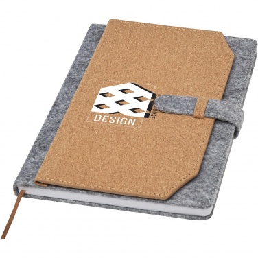 Logo trade promotional giveaway photo of: Viviana A5 recycled felt and cork notebook