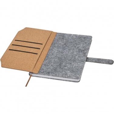 Logotrade promotional items photo of: Viviana A5 recycled felt and cork notebook