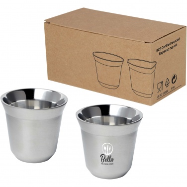 Logotrade corporate gift image of: Duo 80 ml RCS certified stainless steel espresso cup set 