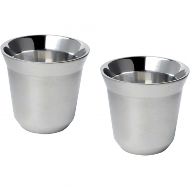 Logo trade promotional products picture of: Duo 80 ml RCS certified stainless steel espresso cup set 