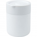 Java 330 ml ceramic tumbler with silicone wrap and plastic lid, White