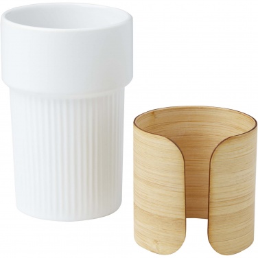 Logo trade promotional giveaways image of: Tumbler Fika 340 ml with bamboo sleeve