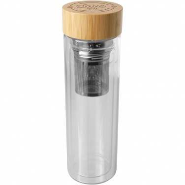 Logotrade promotional merchandise photo of: Bailey 400 ml borsilicate glass infuser bottle with bamboo lid