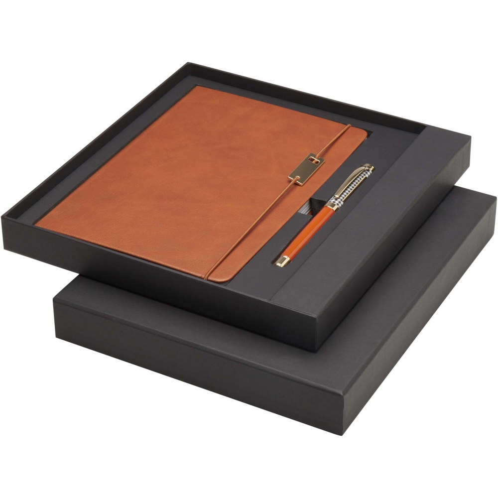 Logotrade corporate gift image of: Legato A5 notebook and rollerball pen set 