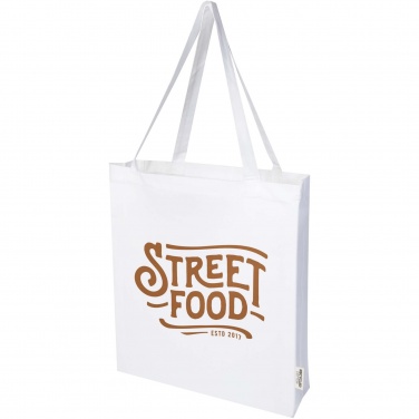 Logotrade business gift image of: Madras 140 g/m² GRS recycled cotton gusset tote bag