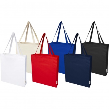 Logo trade advertising product photo of: Madras 140 g/m² GRS recycled cotton gusset tote bag