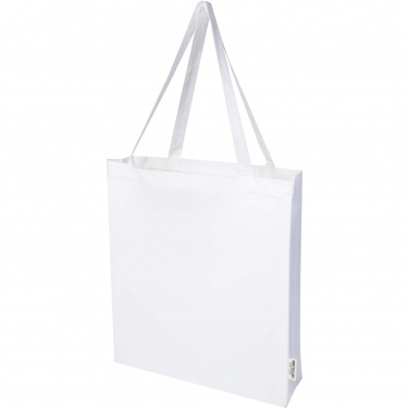 Logo trade promotional item photo of: Madras 140 g/m² GRS recycled cotton gusset tote bag