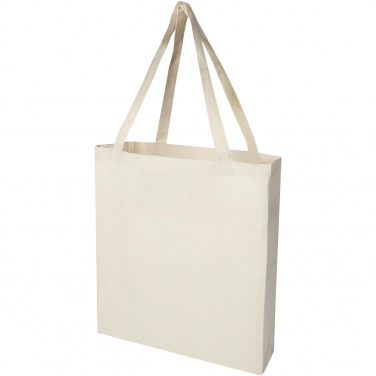 Logo trade promotional item photo of: Madras 140 g/m² GRS recycled cotton gusset tote bag