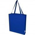 Madras 140 g/m² GRS recycled cotton gusset tote bag, Royal blue