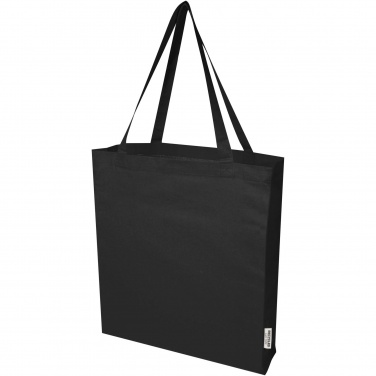 Logo trade promotional gifts image of: Madras 140 g/m² GRS recycled cotton gusset tote bag