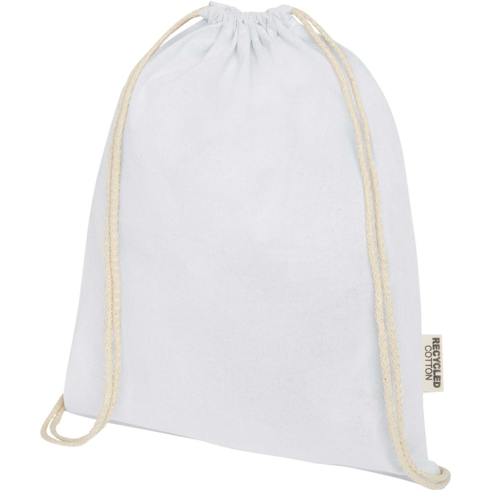 Logo trade promotional products picture of: Oregon 140 g/m² GRS recycled cotton drawstring bag