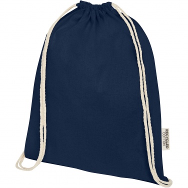 Logo trade promotional giveaway photo of: Oregon 140 g/m² GRS recycled cotton drawstring bag