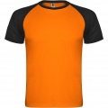 Indianapolis short sleeve kids sports t-shirt, Fluor Orange / Solid black