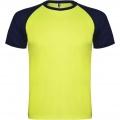 Indianapolis short sleeve kids sports t-shirt, Fluor Yellow / Navy Blue